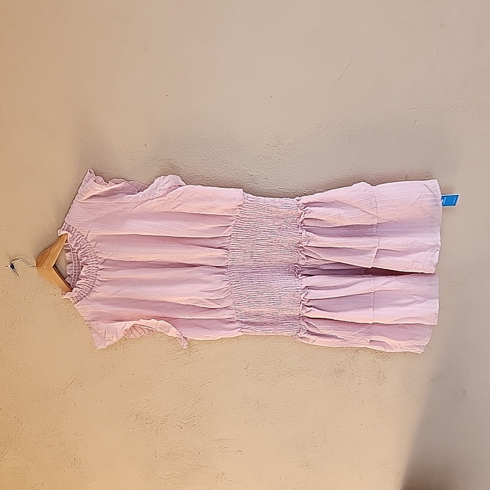 CUPSHE Delaney Smocked Ruffled Mini Dress XL Pink Cottagecore Coquette Tiered - Picture 12 of 14